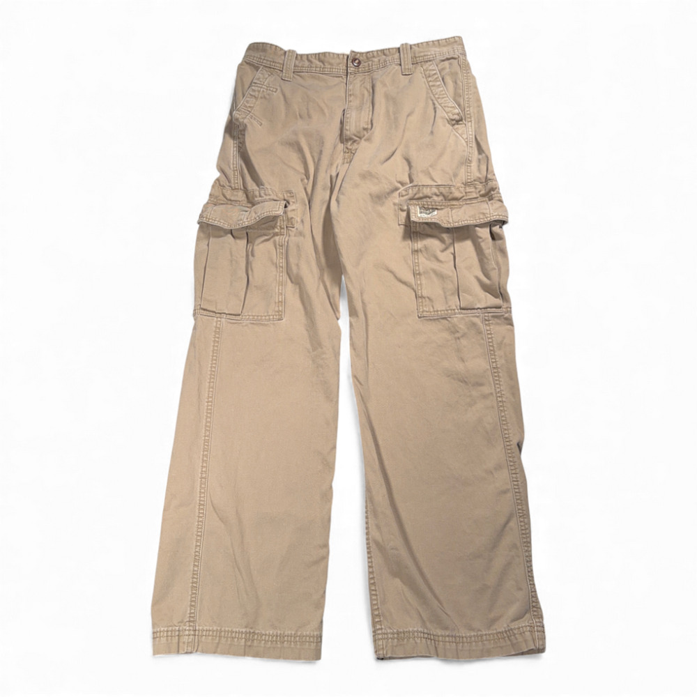 Vintage Levis Cargo Pants Mens 32x32 Brown Loose Straight Baggy Workwear Y2K